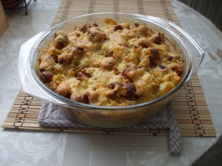 Zöldbabos virslis rizs sajttal